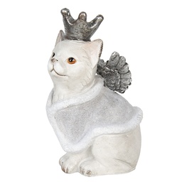 [6PR2969] Decoratie kat met vleugels 17x15x28 cm