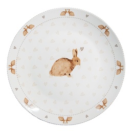 [BSLCFP] Tableware Diner Plate White Brown Ø 26x2 cm