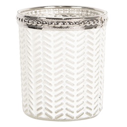 [6GL2621] Portacandele in Vetro Bianco Ø 6x7 cm