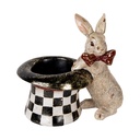 Decoration Rabbit Beige Black 25x16x23 cm