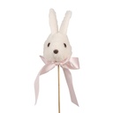 Plant stake rabbit White Pink 7x7x33 cm