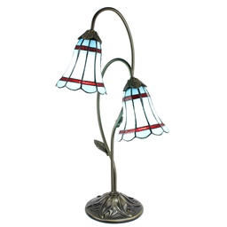 [5LL-6254] Lampada parete Tiffany Blu Marrone 35x18x61 cm E14/max 2x25W