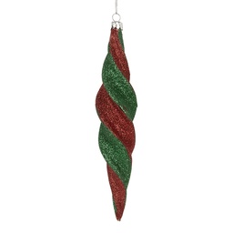 [6GL5286] Boule de Noël Rouge Vert Ø 5x22 cm