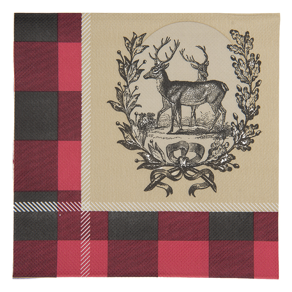 Tovaglioli di carta Rosso Beige 33x33 cm (20)