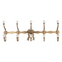 Wall Coat Rack 5 Hooks Gold Colored White 50x7x17 cm