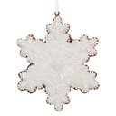 Decoration pendant Snowflake White Brown 9x1x10 cm