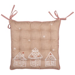 [GBB29] Cuscino Sedia Marrone Bianco 40x40x4 cm