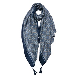 Juleeze Sjaal Dames Print 90x180 cm Blauw Beige Synthetisch