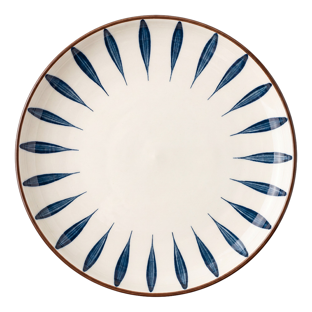 Tableware Diner Plate White Blue Ø 25x2 cm