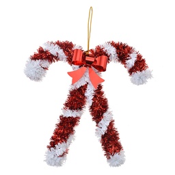 [65482] Decorazione pendente Bastoncini di zucchero Rosso Bianco 16x2x17 cm