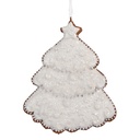 Décoration pendante arbre de Noël Blanc Marron 9x1x10 cm