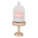 Cloche en Verre avec décoration Couleur or Rose Ø 7x17 cm