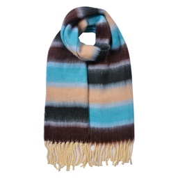 [JZSC0832BL] Foulard femme Bleu Noir 37x210 cm
