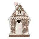Decoration House with LED Brown White 14x9x21 cm