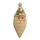 Décoration pendentif Père Noël en feutre Beige Vert 8x2x10 cm