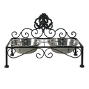 Food Bowl for Dog Black 39x19x25 cm / 2x500 ml