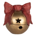 Candlestick Gold colored Red 13x12x13 cm