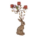 Candlestick Rabbit Gold colored Red 24x10x47 cm