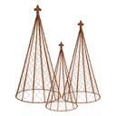 Cône décoratif (set 3) Marron Ø 30x62 / Ø 25x51 / Ø 20x41 cm
