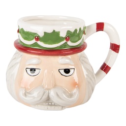 [6CEMU0202] Becher Beige Weiß 15x12x11 cm / 550 ml