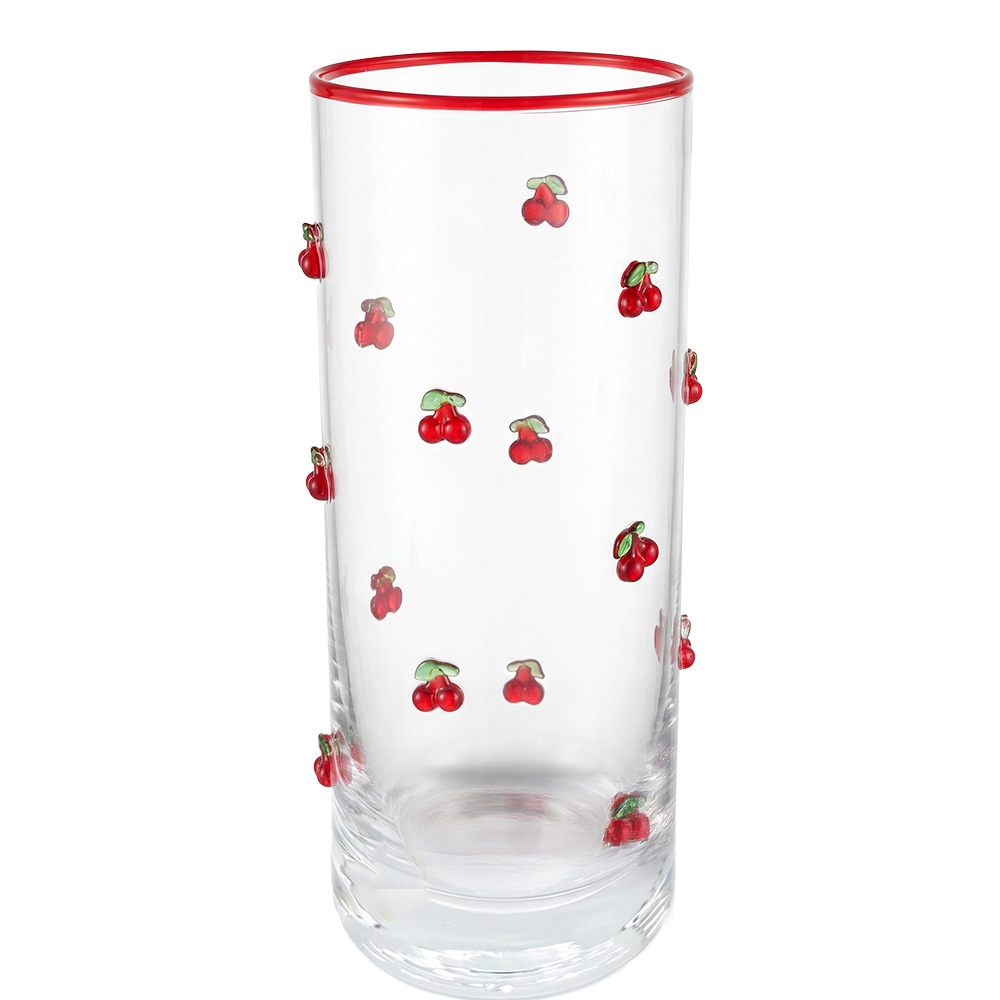 Bicchiere Acqua Trasparente Rosso Ø 6x15 cm / 350 ml