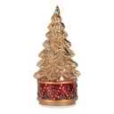 Weihnachtsdeko Weihnachtsbaum mit LED Goldfarbig Rot Ø 12x27 cm