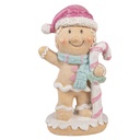 Decoration gingerbread man Brown Pink 9x6x16 cm