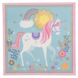 [73172] Serviettes en papier Bleu Rose 33x33 cm (20)