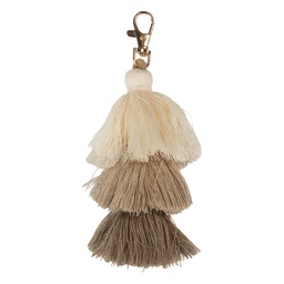 [JZKC0216] Keychain Beige 4x4x13 cm
