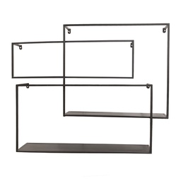 [MT5Y1065] Wall Rack Black (3) 90x18x48/69x16x62/84x13x26 cm