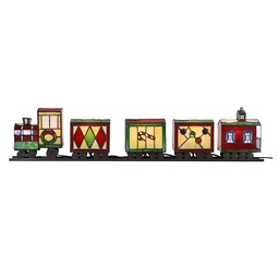 [5LL-9350] Lampe de table Tiffany Train Rouge Vert 100x9x20 cm E14/max 5x7W