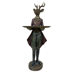 Clayre & Eef Statuetta decorativa Cervo 19x17x60 cm Rosso Plastica
