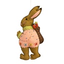 Decorative Hanger Rabbit felt Brown Pink 10x2x18 cm