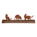 Deko Katzen Braun 32x5x7 cm