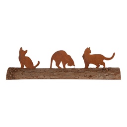 [6Y6193] Statua Decorativa Gatti Marrone 32x5x7 cm