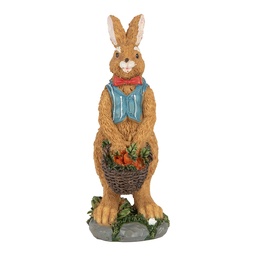 [6PR5721] Décoration Lapin Marron Bleu 5x5x13 cm