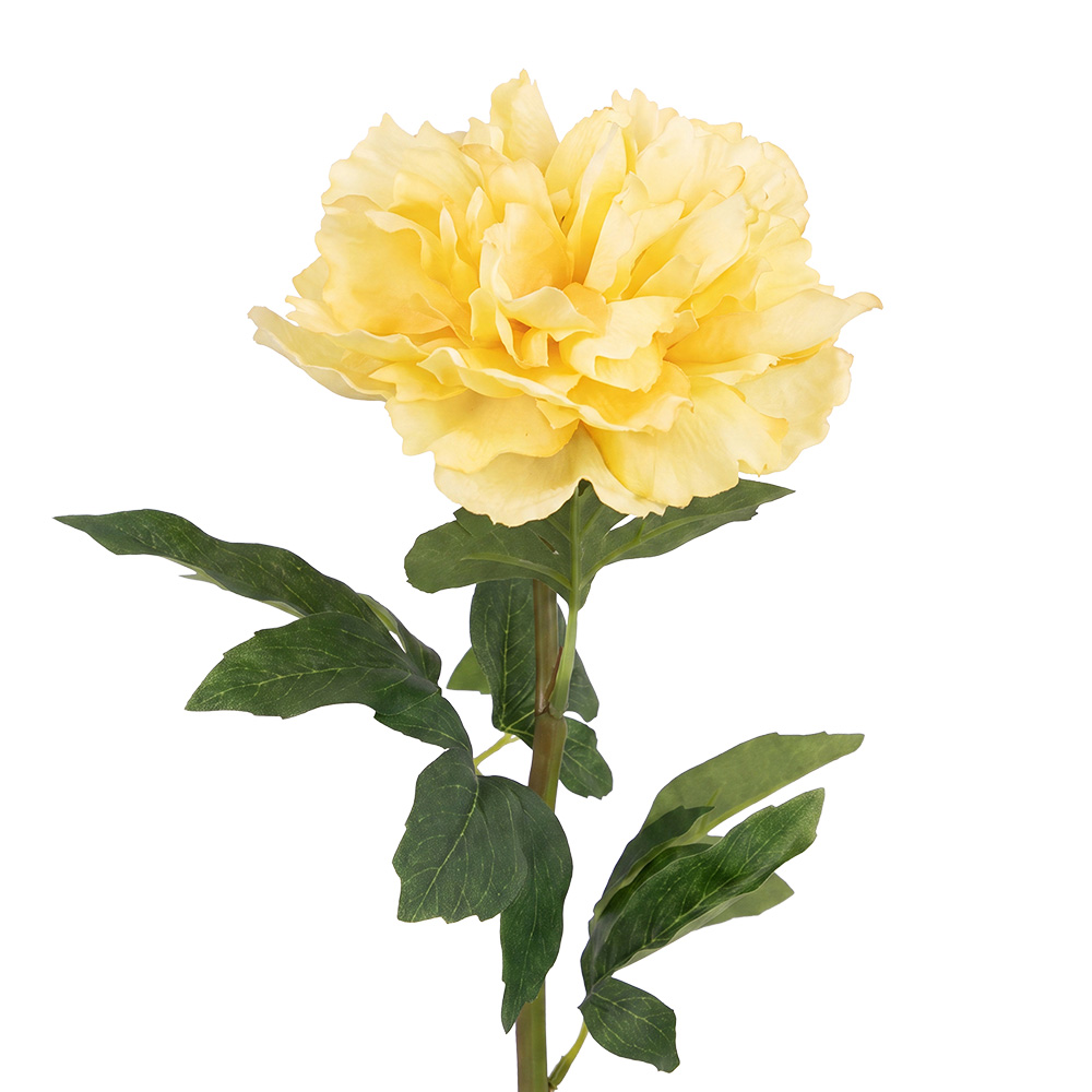 Deko Ast mit Blumen Beige Grün 58 cm