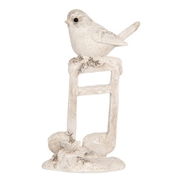 [6PR5927] Deko Vogel Beige Weiß 8x4x13 cm