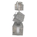 Décoration des Cadeaux empilés avec LED Couleur argent 25x25x97 cm / 3xAA