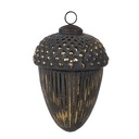 Weihnachtskugel Schwarz Goldfarbig Ø 10x14 cm