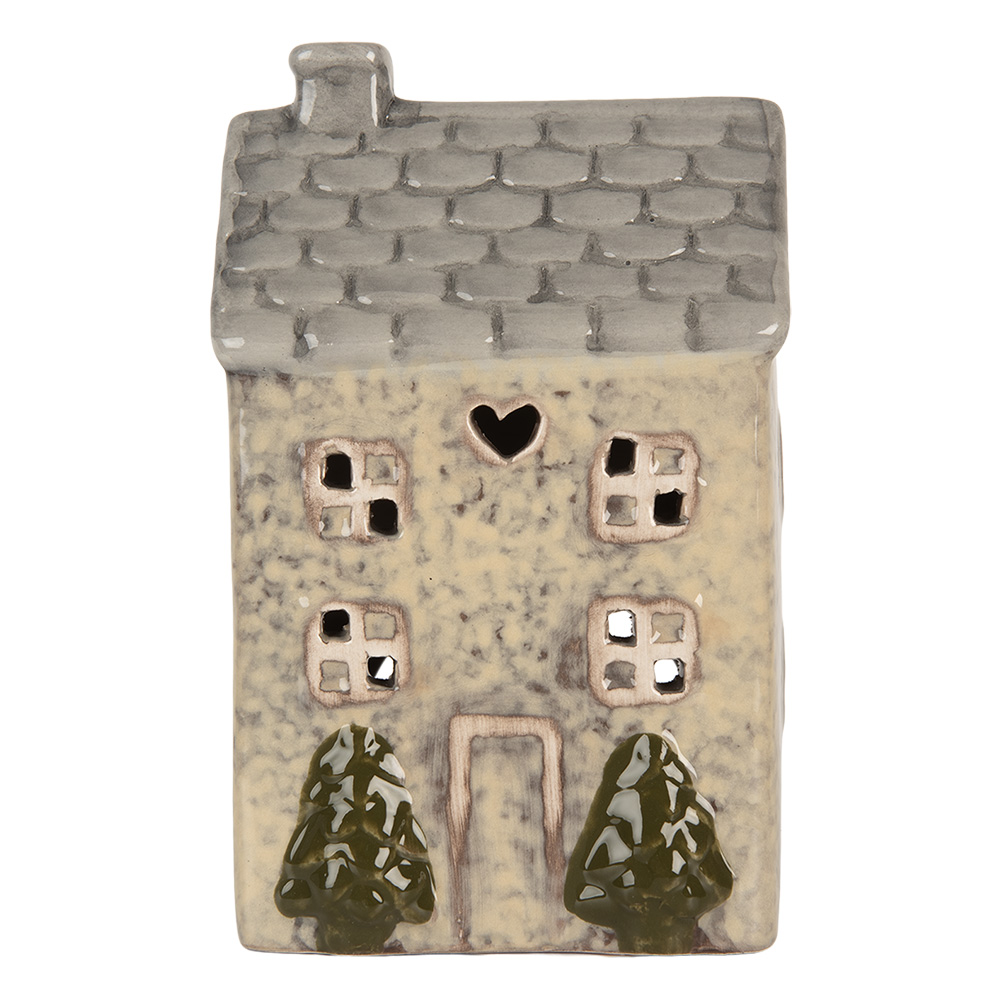 Waxinelichthouder huisje 9x8x15 cm