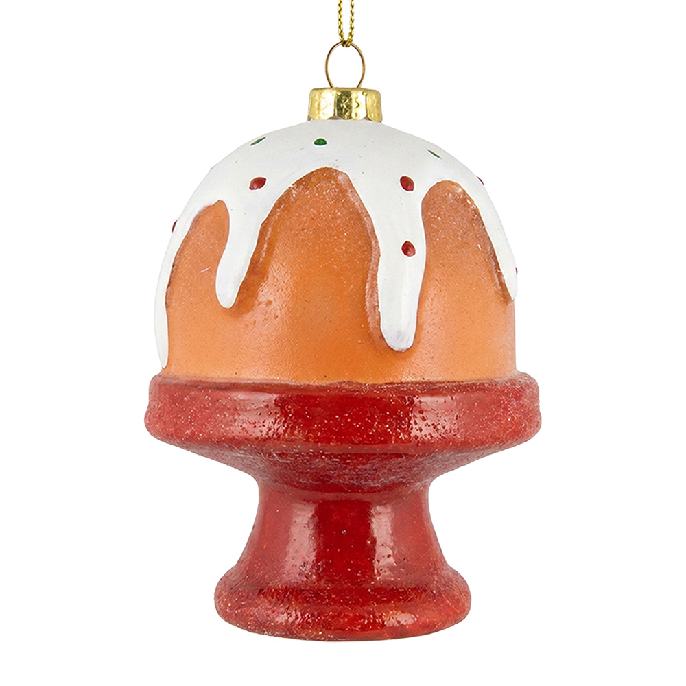 Christmas Bauble Brown Red Ø 8x11 cm