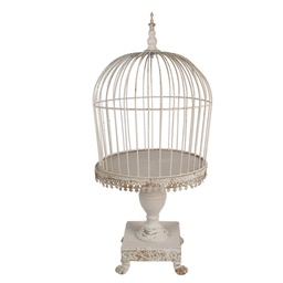 [6Y5591] Gabbia per Uccelli Decorativa Beige Ø 33x69 cm