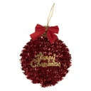 Deko Anhänger Weihnachtskugel Rot Goldfarbig 12x4x14 cm
