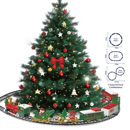 [66798] Decorazione Treno di Natale Verde Rosso 117x56x5 cm