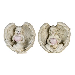 [6PR4708] Statua Decorativa Angeli beige (2) 10x6x10 cm