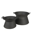 Pots à fleurs d'intérieur (lot de 2) Gris Ø 28x20 cm / Ø 22x16 cm