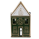 Portacandele Verde Bianco 14x12x25 cm