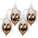 Christmas Ball XL Gold, White set 4 Ø 10x20 cm