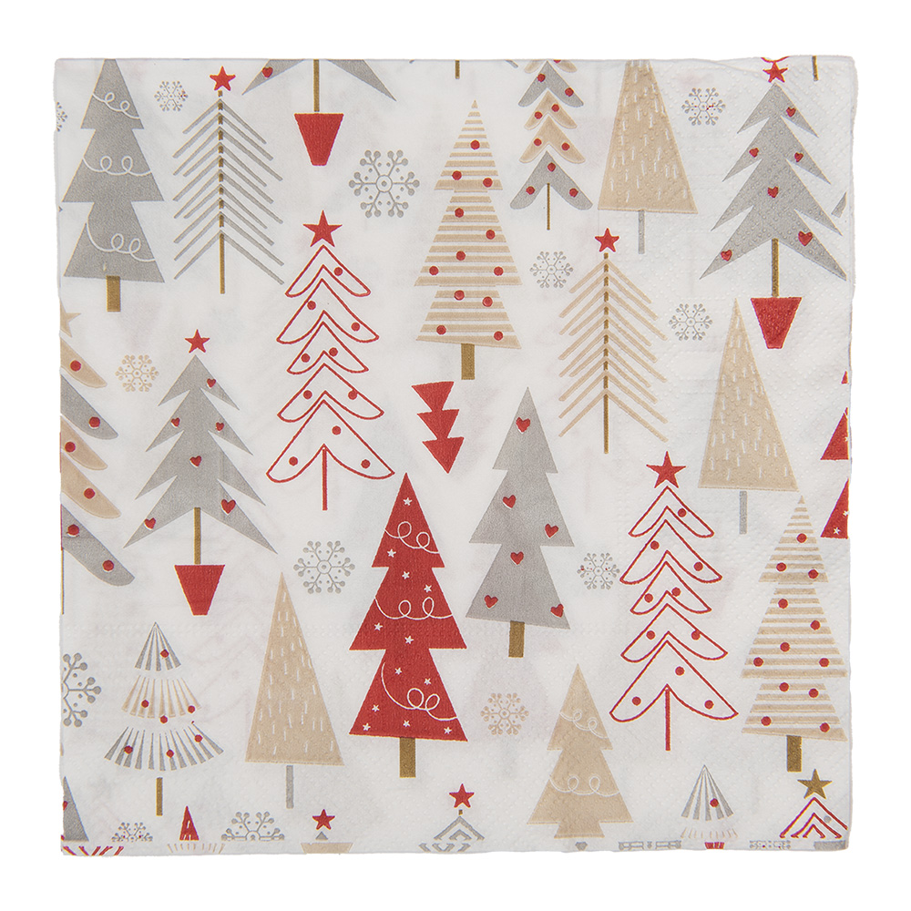 Paper napkins White Red 33x33 cm (20)